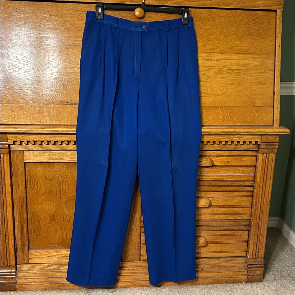 Pendleton Blue Classic Pleated Dress Pants Trousers Rayon Polyester Blend Sz 16